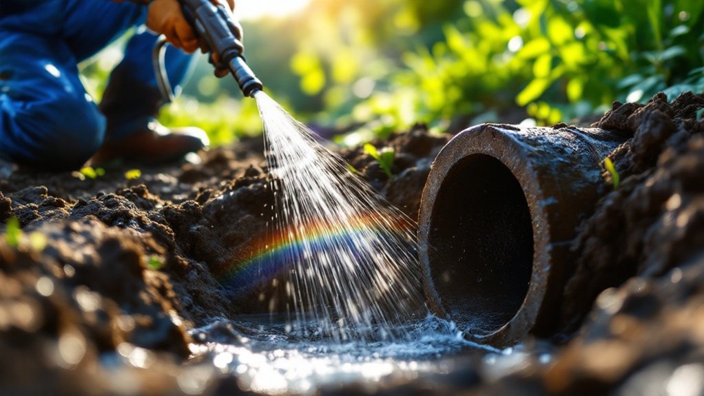clean underground drainage pipes