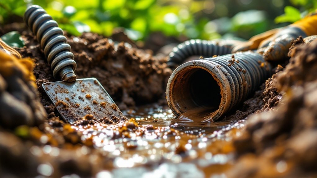 unclog outdoor drainage pipe